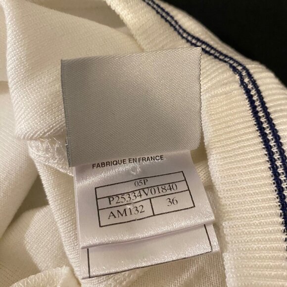 Chanel White Cotton Knit Drawstring Pants with CC Tennis Logo - Picture 9 of 9